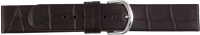 leather watch strap crocodile grain dark brown