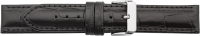 Lederuhrarmband Krokoprägung schwarz