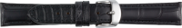 Lederuhrarmband echt Alligator schwarz