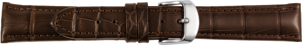Lederuhrarmband echt Alligator dunkelbraun