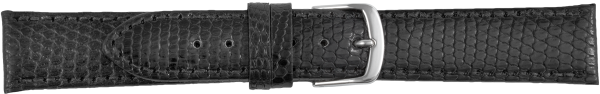 Lederuhrarmband echt Eidechse schwarz
