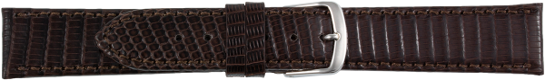 Lederuhrarmband echt Eidechse dunkelbraun