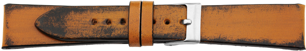 PREMIUM Lederuhrarmband handveredelt cognac