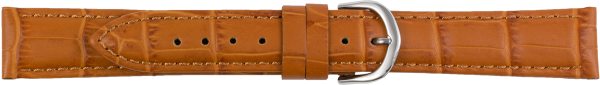 leather watch strap crocodile grain light brown XL
