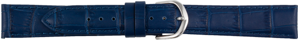 Leather Watch Strap Croco Embossed XL Dark Blue