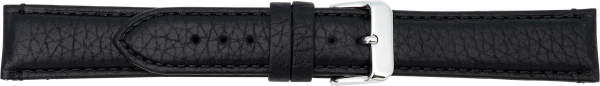 Lederuhrarmband Elefantenprägung schwarz XL
