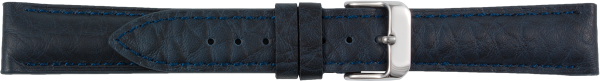 Lederuhrarmband Elefantenpr&auml;gung dunkelblau XL
