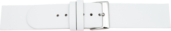 leather watch strap screwed ends white