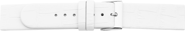 leather watch strap screwed ends crocodile grain white