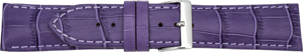 leather watch strap crocodile grain violet