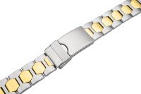 Verschlussuhrarmband Edelstahl bicolor gold