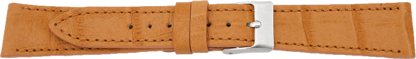 PREMIUM Lederuhrarmband Krokopr&auml;gung cognac