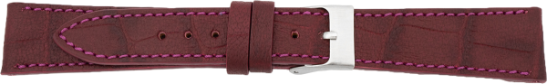 PREMIUM Lederuhrarmband Krokopr&auml;gung bordeaux