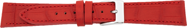 PREMIUM Lederuhrarmband Krokopr&auml;gung rot