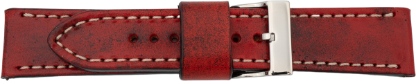 PREMIUM Lederuhrarmband handveredelt rot