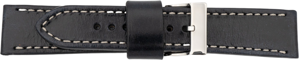 PREMIUM Lederuhrarmband handveredelt schwarz
