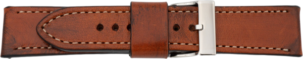 PREMIUM Lederuhrarmband handveredelt cognac