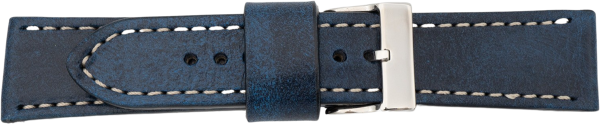 PREMIUM Lederuhrarmband handveredelt blau