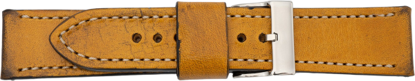 PREMIUM leather watchstrap refined by hand yellow