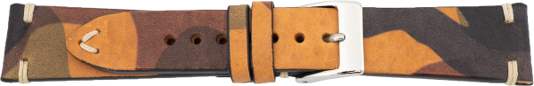 PREMIUM leather watchstrap camouflage beige