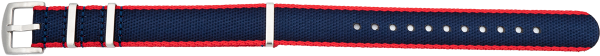 Nylonuhrarmband Nato blau / rot