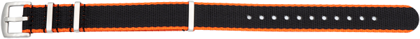 Nylonuhrarmband Nato schwarz / orange