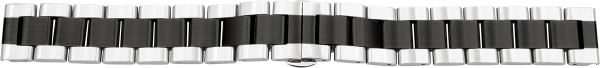 Verschlussuhrarmband Edelstahl massiv bicolor anthrazit