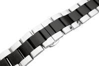 Verschlussuhrarmband Edelstahl massiv bicolor anthrazit