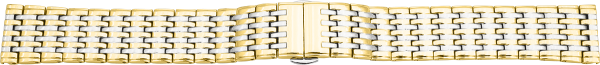 Verschlussuhrarmband Edelstahl massiv bicolor gold