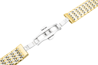Verschlussuhrarmband Edelstahl massiv bicolor gold