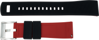 Silikonuhrarmband bicolor schwarz / rot
