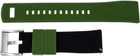 silicone watch strap green / black