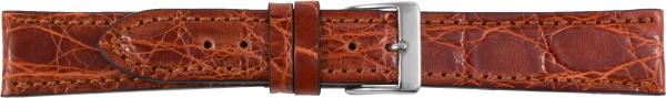 Lederuhrarmband echt Krokodil braun