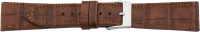 PREMIUM Lederuhrarmband Krokopr&auml;gung braun