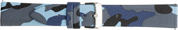 faux leather strap camouflage blue