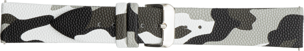 Kunstlederuhrarmband Camouflage grau
