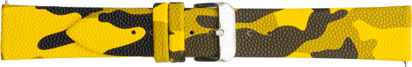 faux leather strap camouflage yellow
