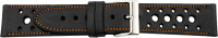 PREMIUM leather watchstrap black / orange